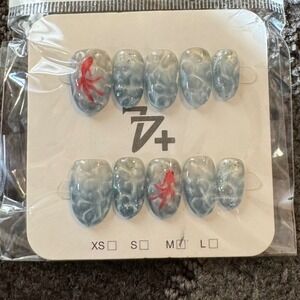 Press On Nails Ocean Water Fish Design Full Set‎ Manicure
